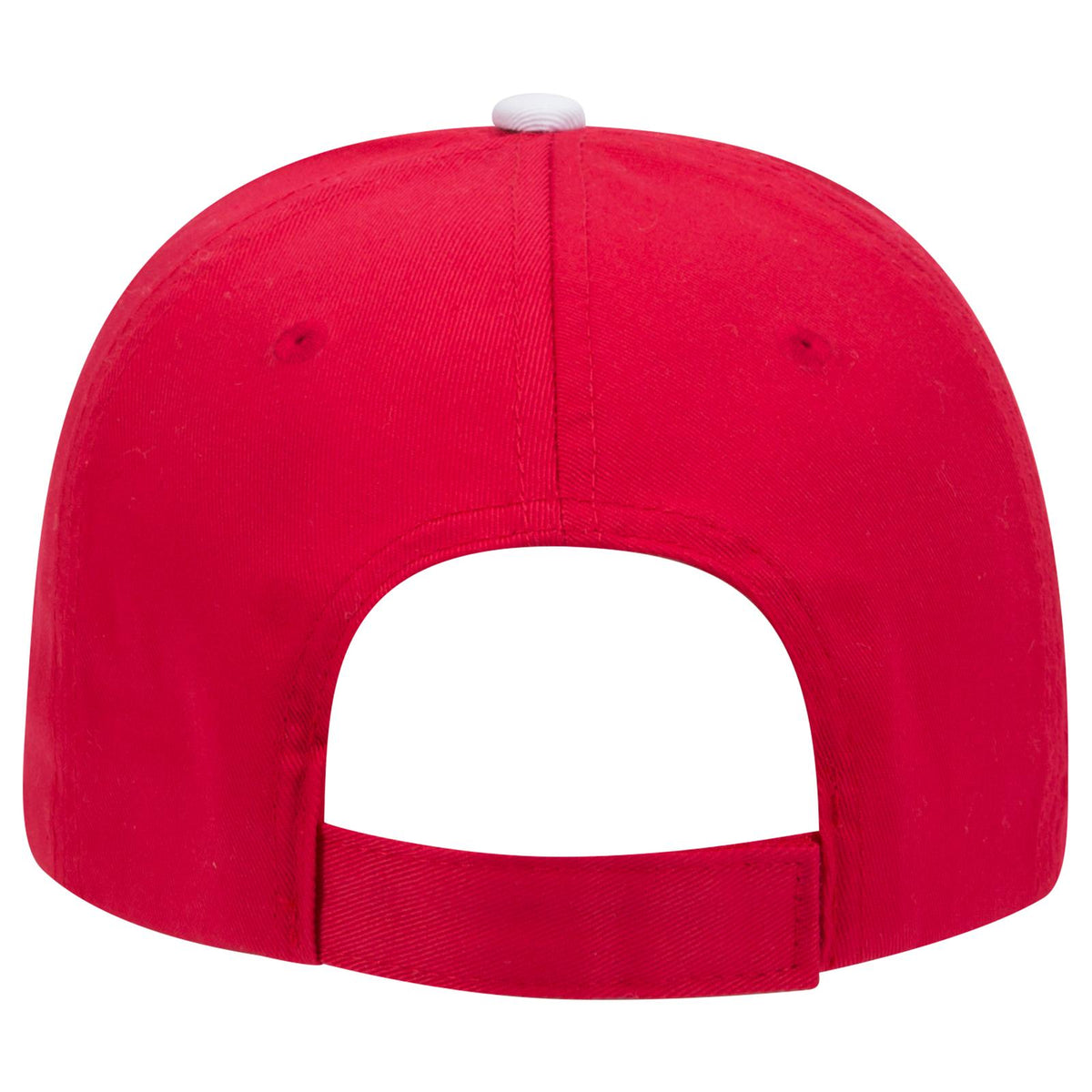 Rear View of 020216 - Red/Red/Wht OTTO CAP 6 Panel Low Profile Baseball Cap