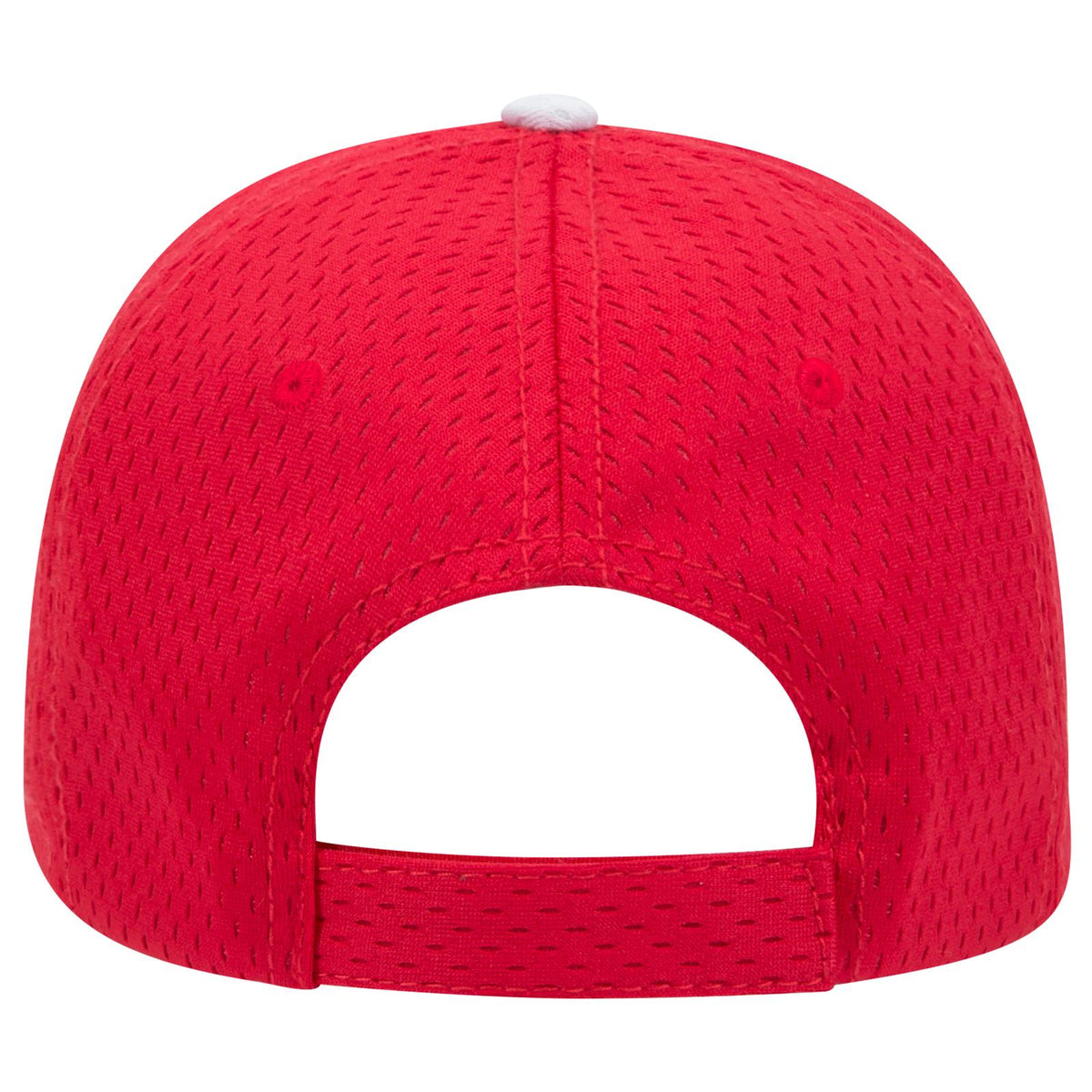 Rear View of 020216 - Red/Red/Wht OTTO CAP 6 Panel Low Profile Baseball Cap