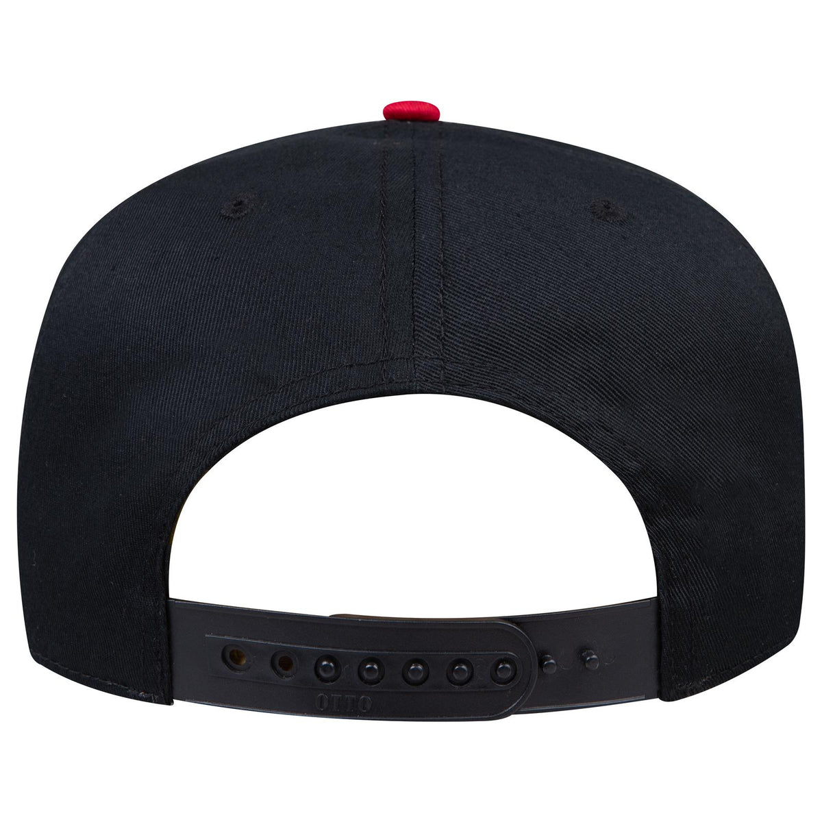 Rear View of 0203 - Red/Blk OTTO CAP 5 Panel Mid Profile Baseball Cap