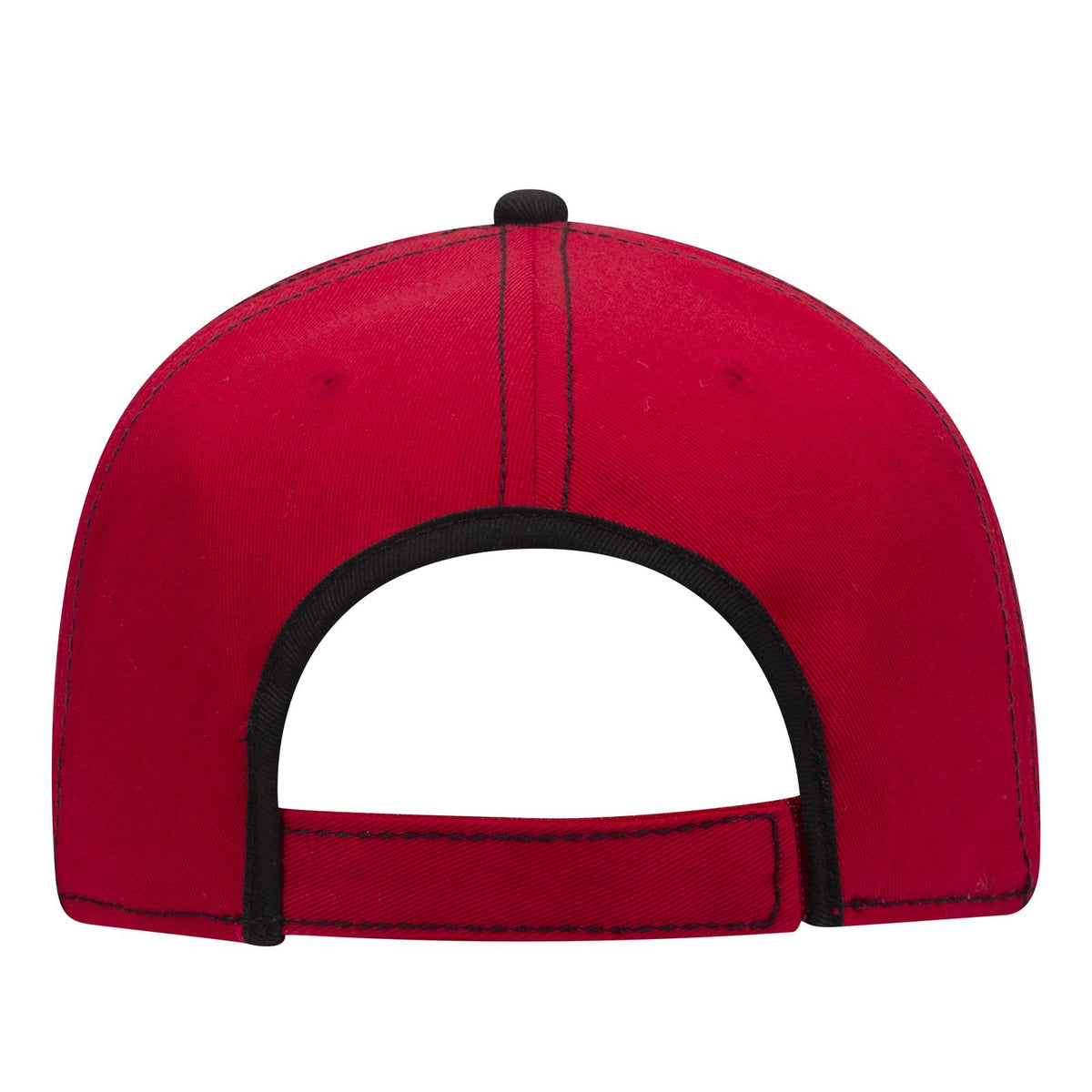 Rear View of 0203 - Red/Blk OTTO CAP 6 Panel Low Profile Baseball Cap