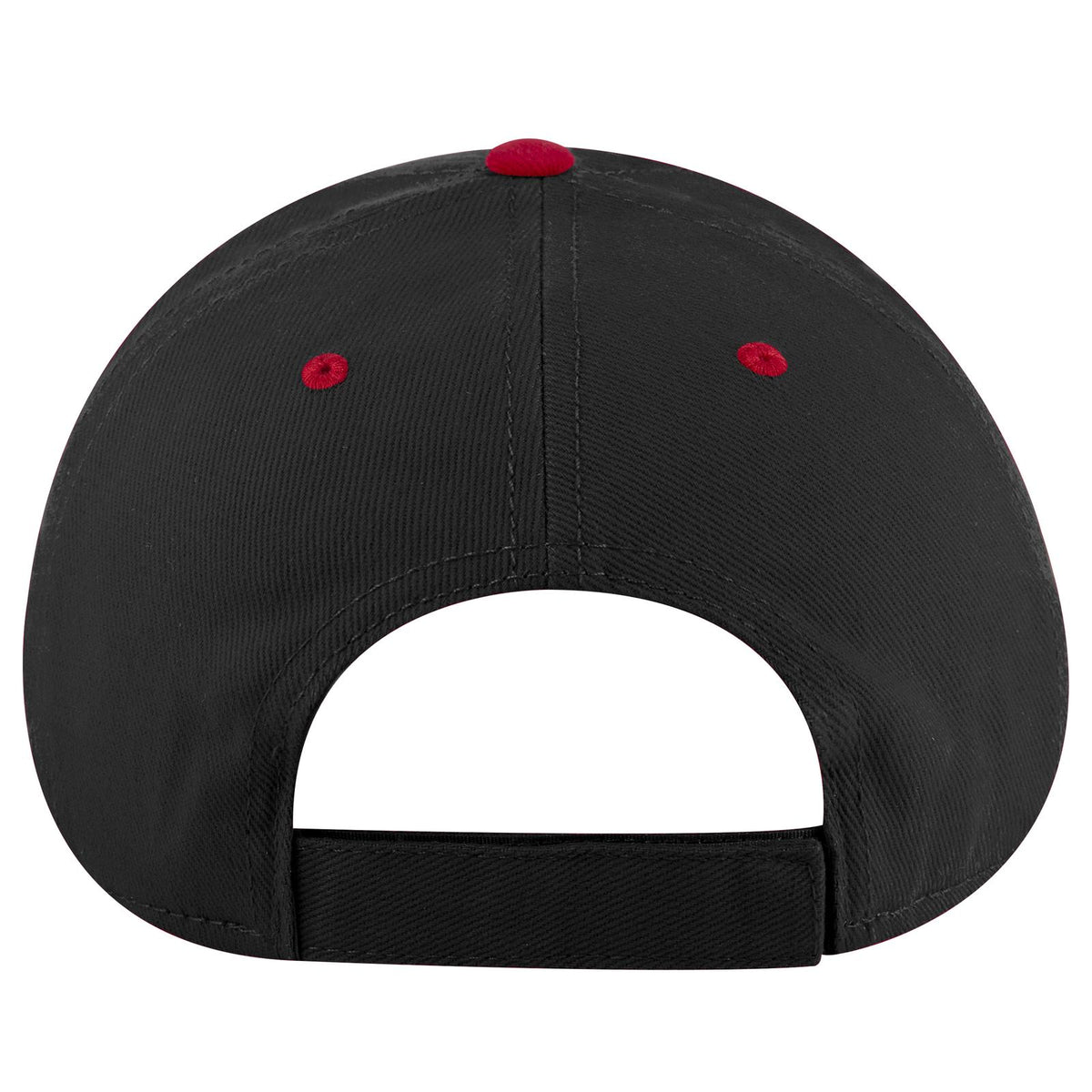 Rear View of 0203 - Red/Blk OTTO CAP 6 Panel Low Profile Baseball Cap