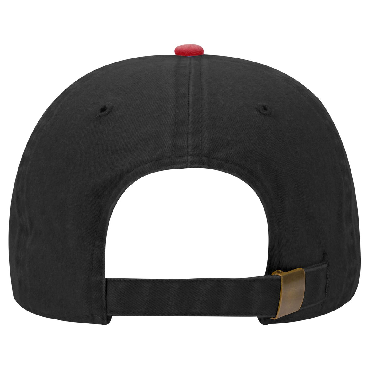 Rear View of 0203 - Red/Blk OTTO CAP 6 Panel Low Profile Dad Hat