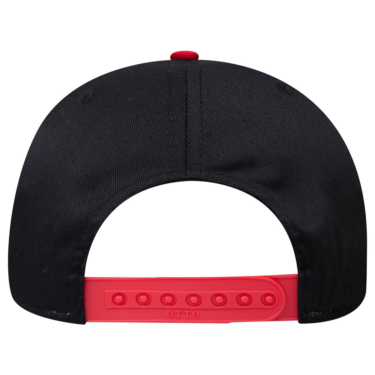 Rear View of 0203 - Red/Blk OTTO CAP 6 Panel Mid Profile Baseball Cap