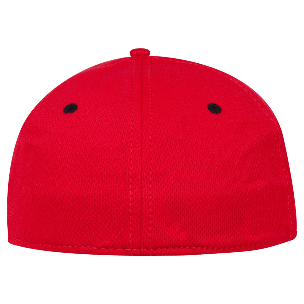 Rear View of 0203 - Red/Blk OTTO CAP "OTTO FLEX" Fitted 6 Panel Low Profile Baseball Cap