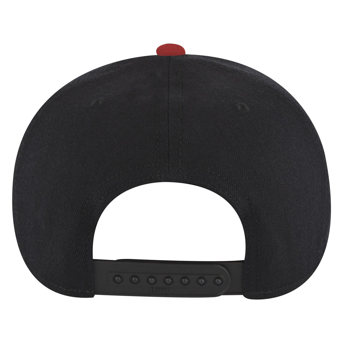 Rear View of 020303 - Red/Blk/Blk OTTO CAP "OTTO COMFY FIT" 6 Panel Pro Style Snapback Hat