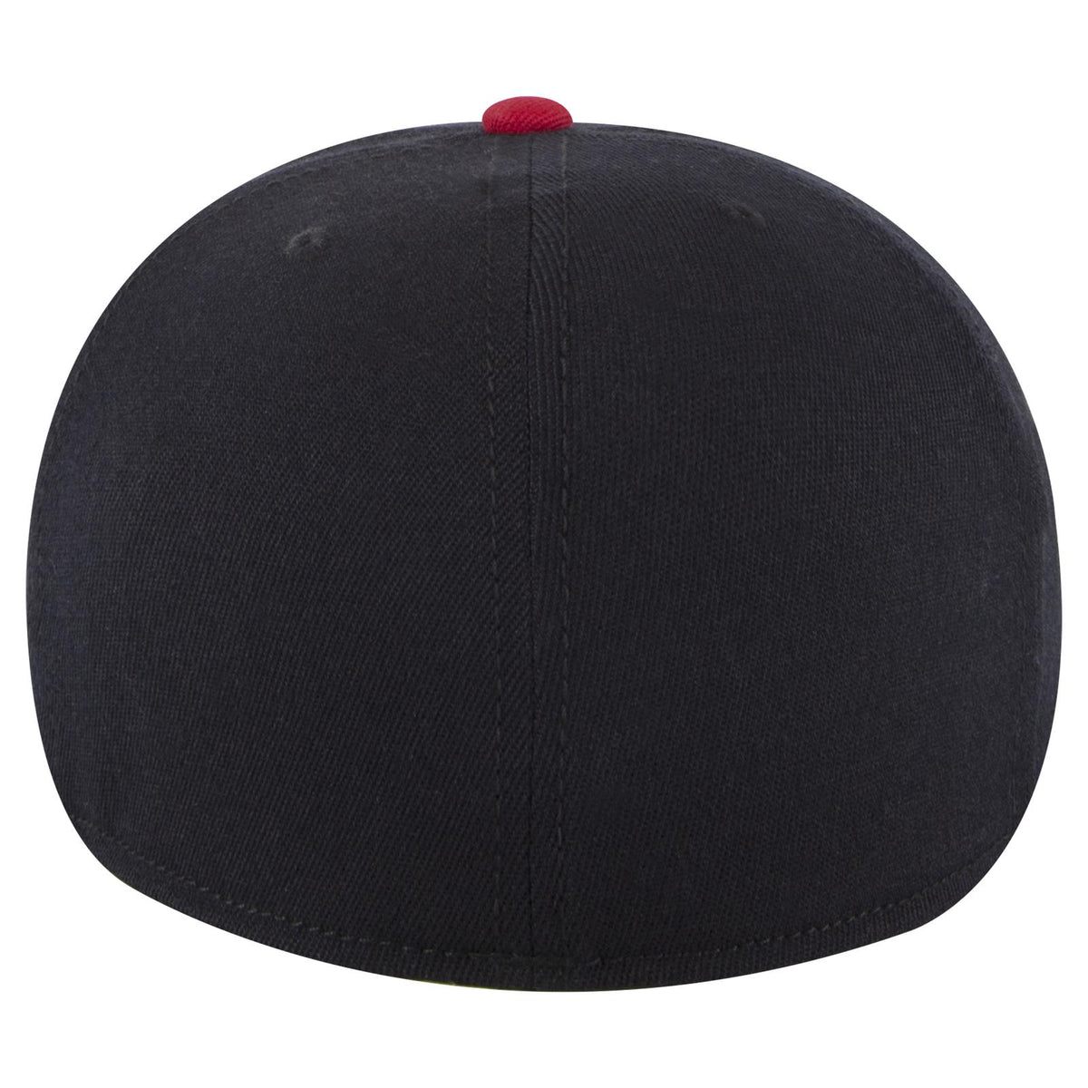 Rear View of 020303 - Red/Blk/Blk OTTO CAP "OTTO FLEX" Fitted 6 Panel Pro Style Baseball Cap