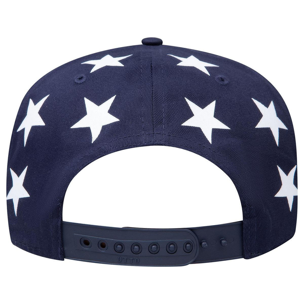 Rear View of 0204 - Red/Nvy OTTO CAP 5 Panel Mid Profile Baseball Cap