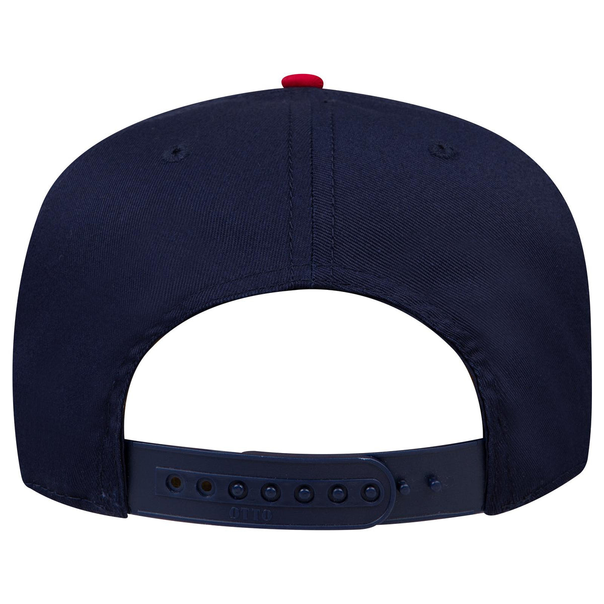 Rear View of 0204 - Red/Nvy OTTO CAP 5 Panel Mid Profile Baseball Cap
