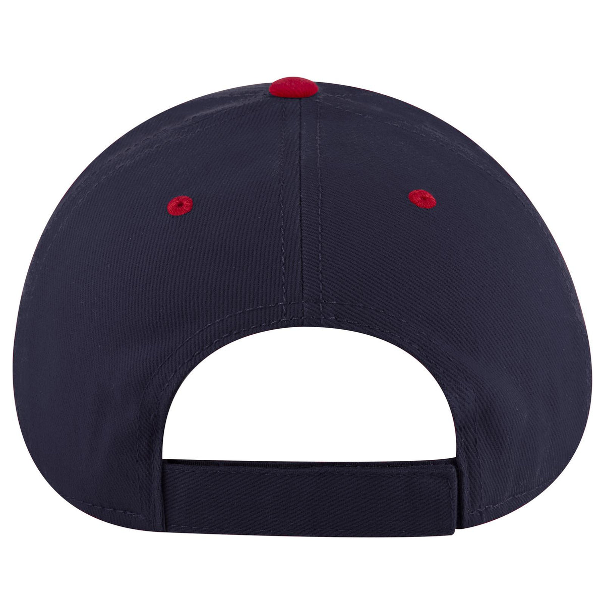 Rear View of 0204 - Red/Nvy OTTO CAP 6 Panel Low Profile Baseball Cap