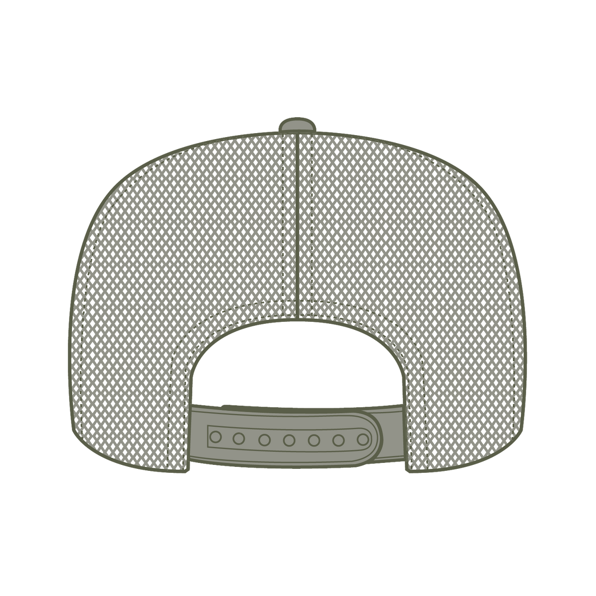 Rear View of 021 - Ol. Green OTTO CAP 5 Panel High Crown Mesh Back Trucker Hat