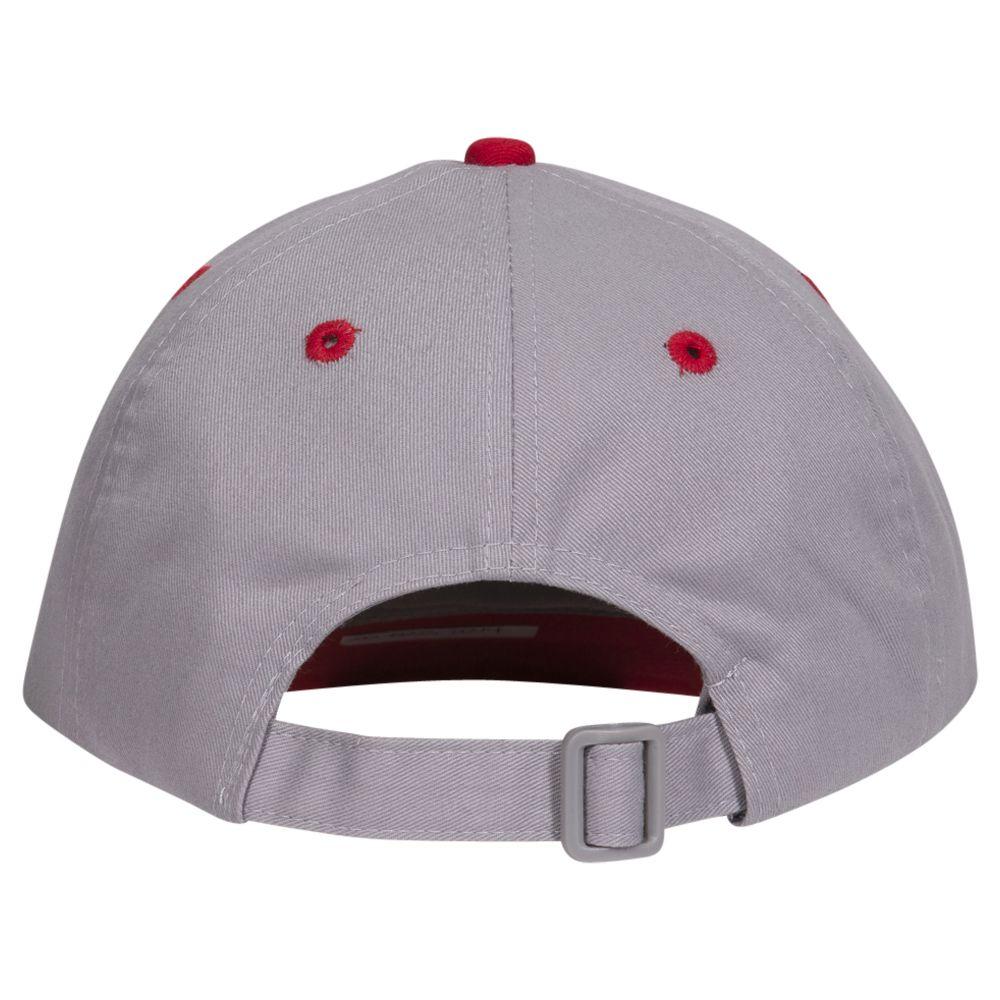 Rear View of 0214 - Red/Gry OTTO CAP 6 Panel Low Profile Baseball Cap