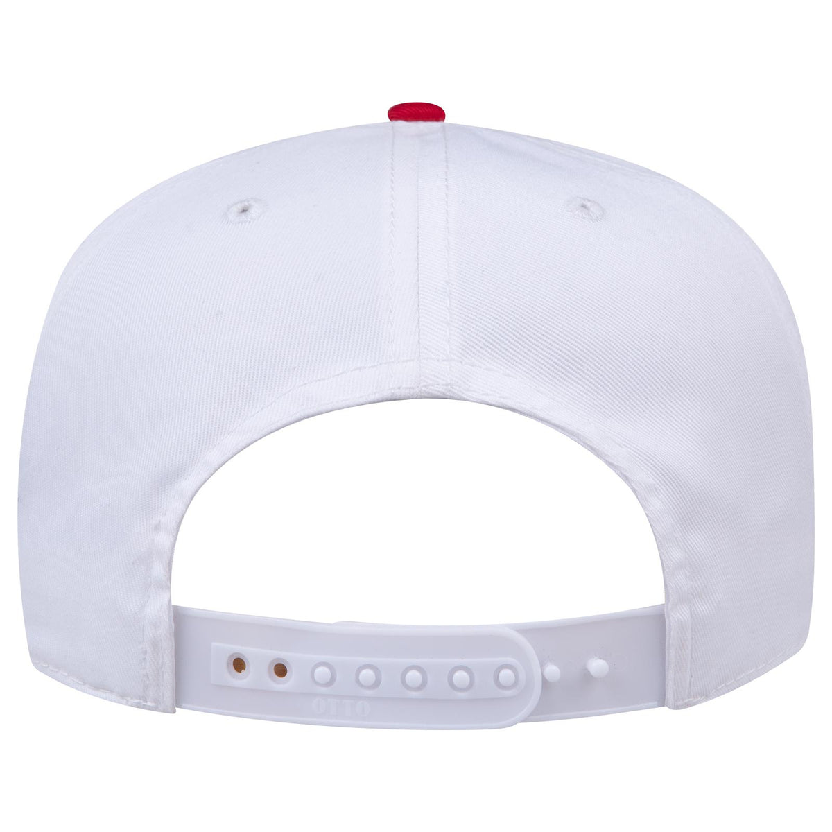 Rear View of 0216 - Red/Wht OTTO CAP 5 Panel Mid Profile Baseball Cap