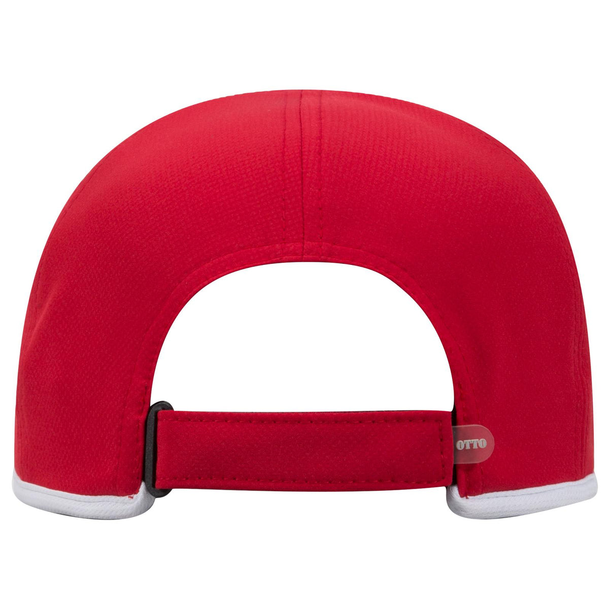Rear View of 0216 - Red/Wht OTTO CAP UPF 50+ 6 Panel Running Hat