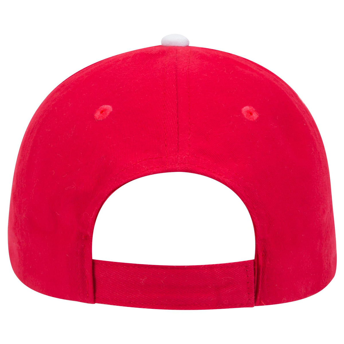 Rear View of 021601 - Red/Wht/Ryl OTTO CAP 6 Panel Low Profile Baseball Cap