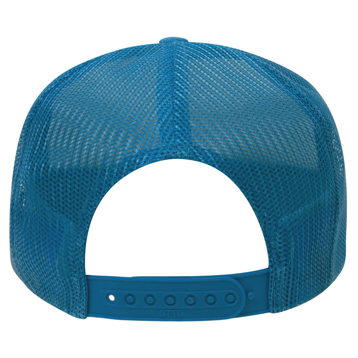 Rear View of 022 - Turquoise OTTO CAP 5 Panel High Crown Mesh Back Trucker Hat