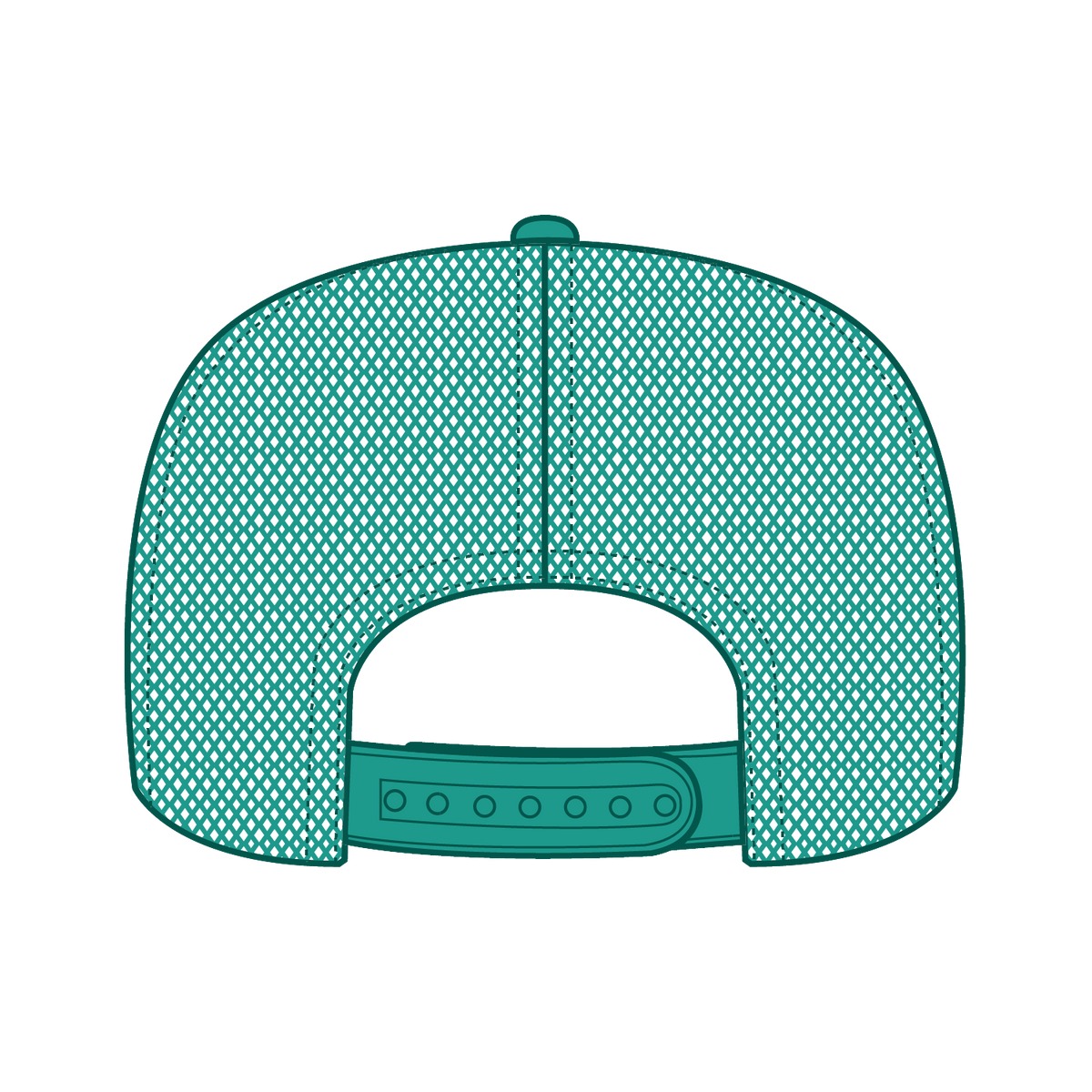 Rear View of 022 - Turquoise OTTO CAP 5 Panel High Crown Mesh Back Trucker Hat