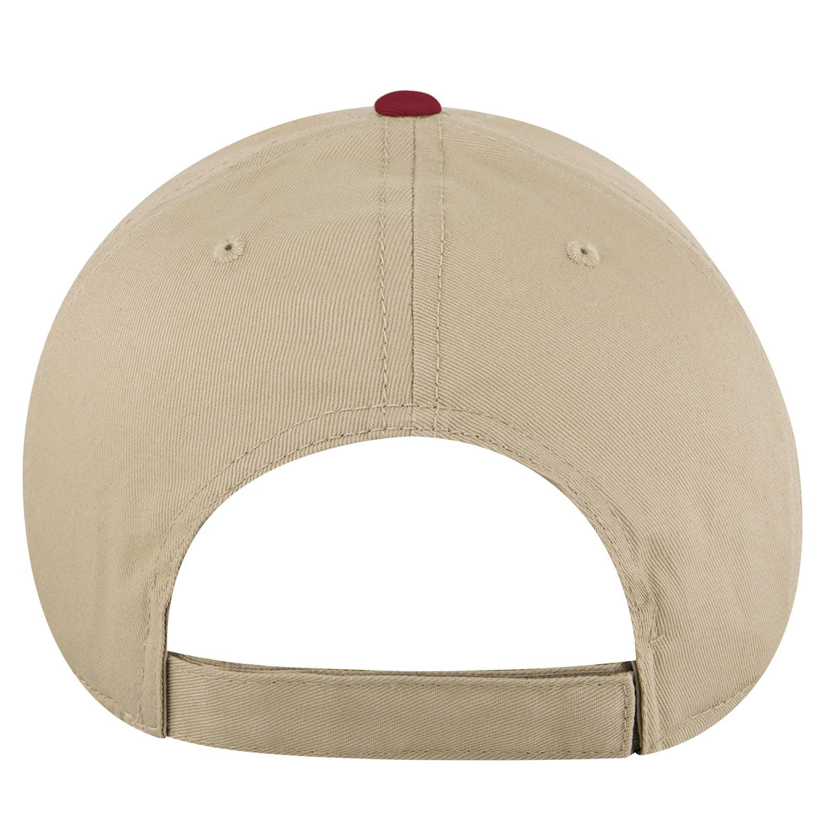 Rear View of 023232 - Red/Kha/Kha OTTO CAP 6 Panel Low Profile Baseball Cap