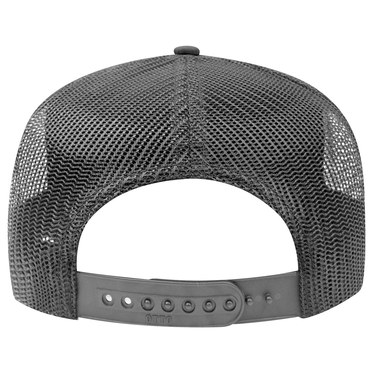 Rear View of 025 - Char. Gray OTTO CAP 5 Panel Mid Profile Mesh Back Trucker Hat