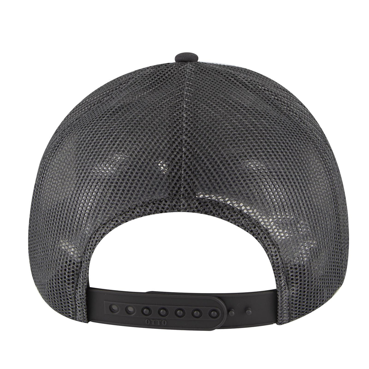 Rear View of 025 - Char. Gray OTTO CAP 6 Panel Low Profile Mesh Back Trucker Hat