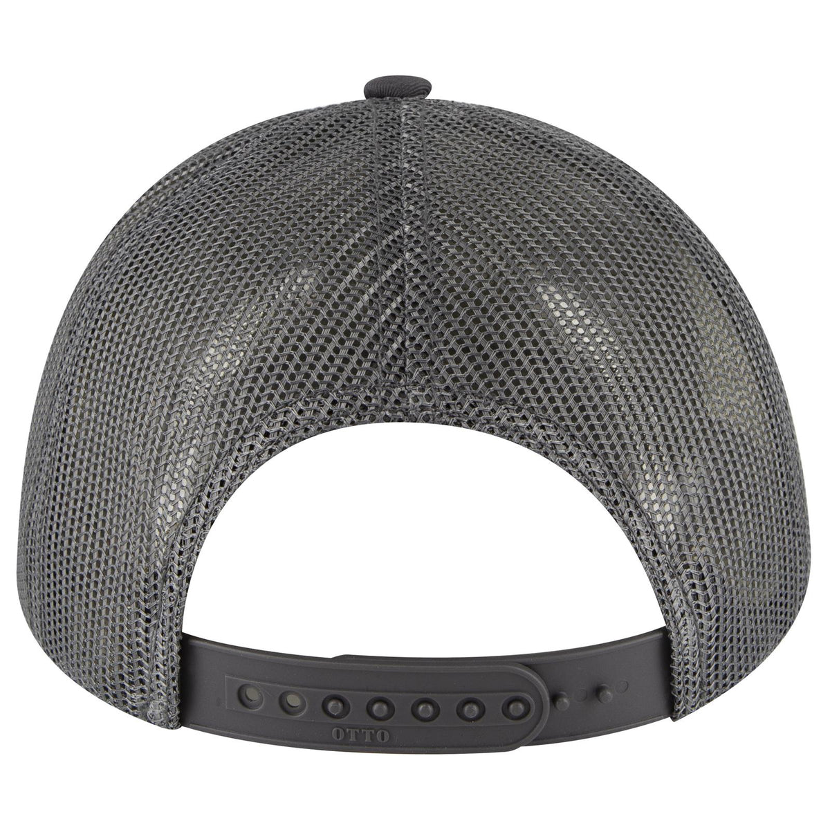Rear View of 025 - Char. Gray OTTO CAP 6 Panel Low Profile Mesh Back Trucker Hat