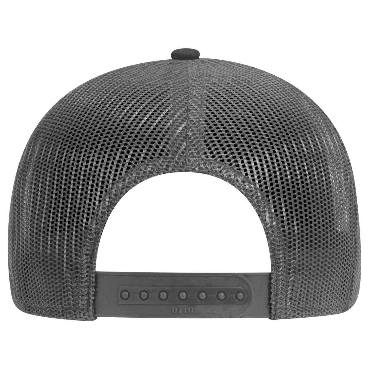 Rear View of 025 - Char. Gray OTTO CAP 6 Panel Low Profile Mesh Back Trucker Hat
