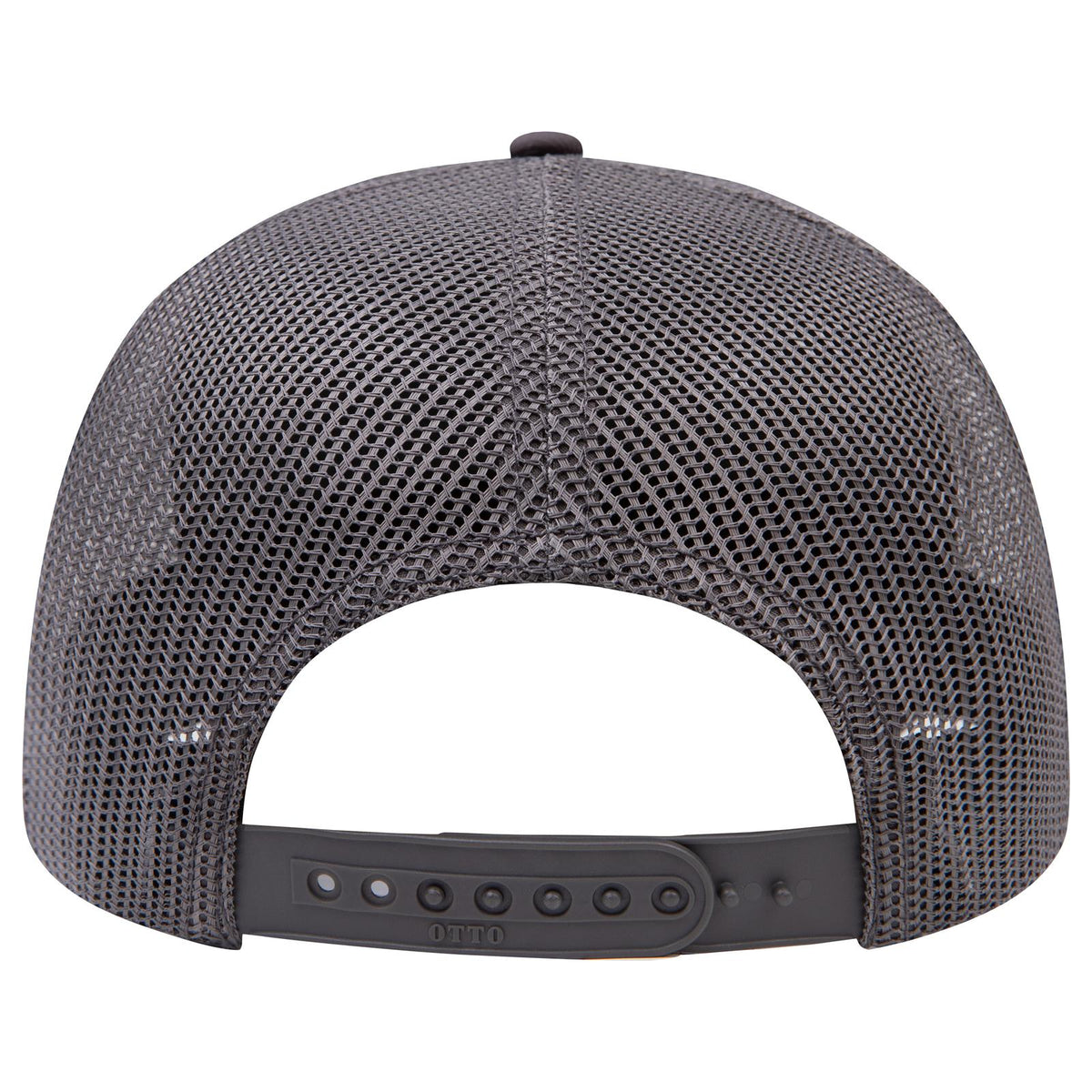 Rear View of 025 - Char. Gray OTTO CAP 6 Panel Low Profile Mesh Back Trucker Hat