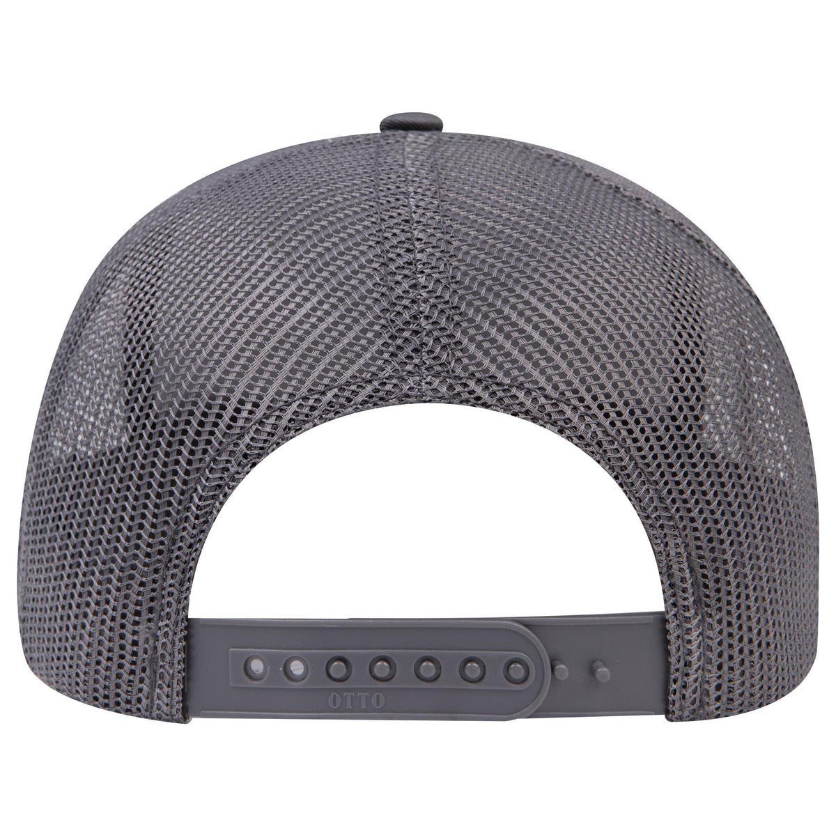 Rear View of 025 - Char. Gray OTTO CAP 6 Panel Mid Profile Mesh Back Trucker Hat