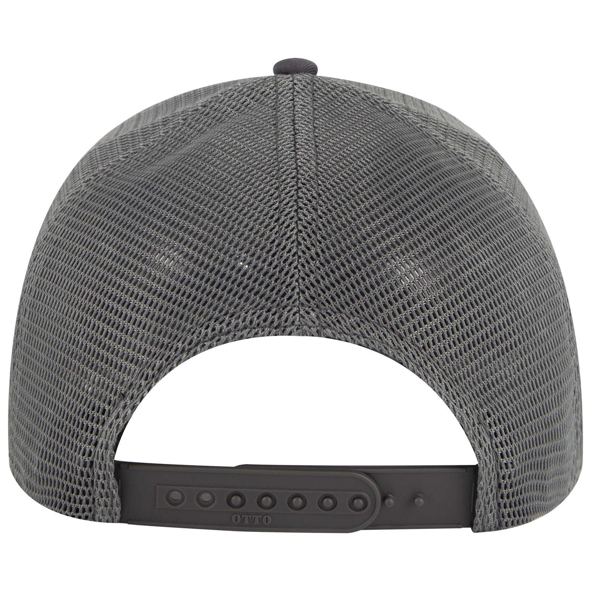 Rear View of 025 - Char. Gray OTTO CAP "OTTO COMFY FIT" 6 Panel Low Profile Mesh Back Trucker Hat