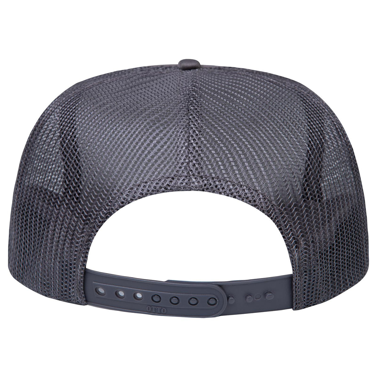 Rear View of 025 - Char. Gray OTTO CAP "OTTO SNAP" 5 Panel High Crown Mesh Back Trucker Snapback Hat