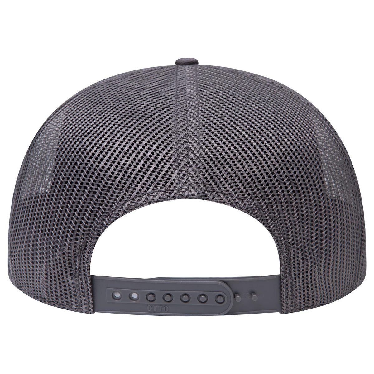 Rear View of 025 - Char. Gray OTTO CAP "OTTO SNAP" 5 Panel Pro Style Mesh Back Trucker Snapback Hat