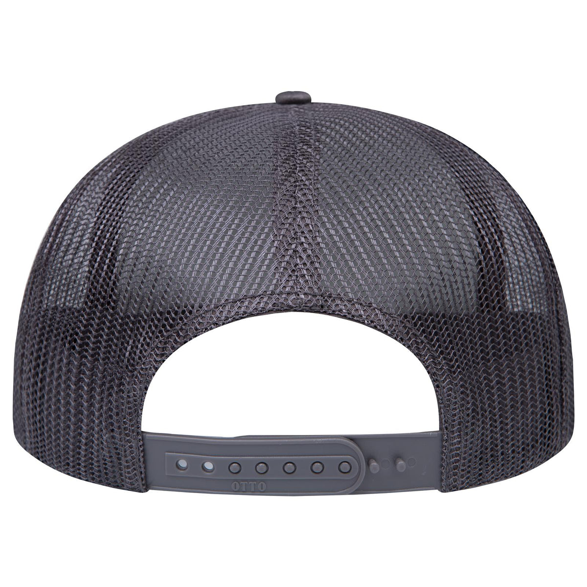 Rear View of 025 - Char. Gray OTTO CAP "OTTO SNAP" 5 Panel Pro Style Mesh Back Trucker Snapback Hat