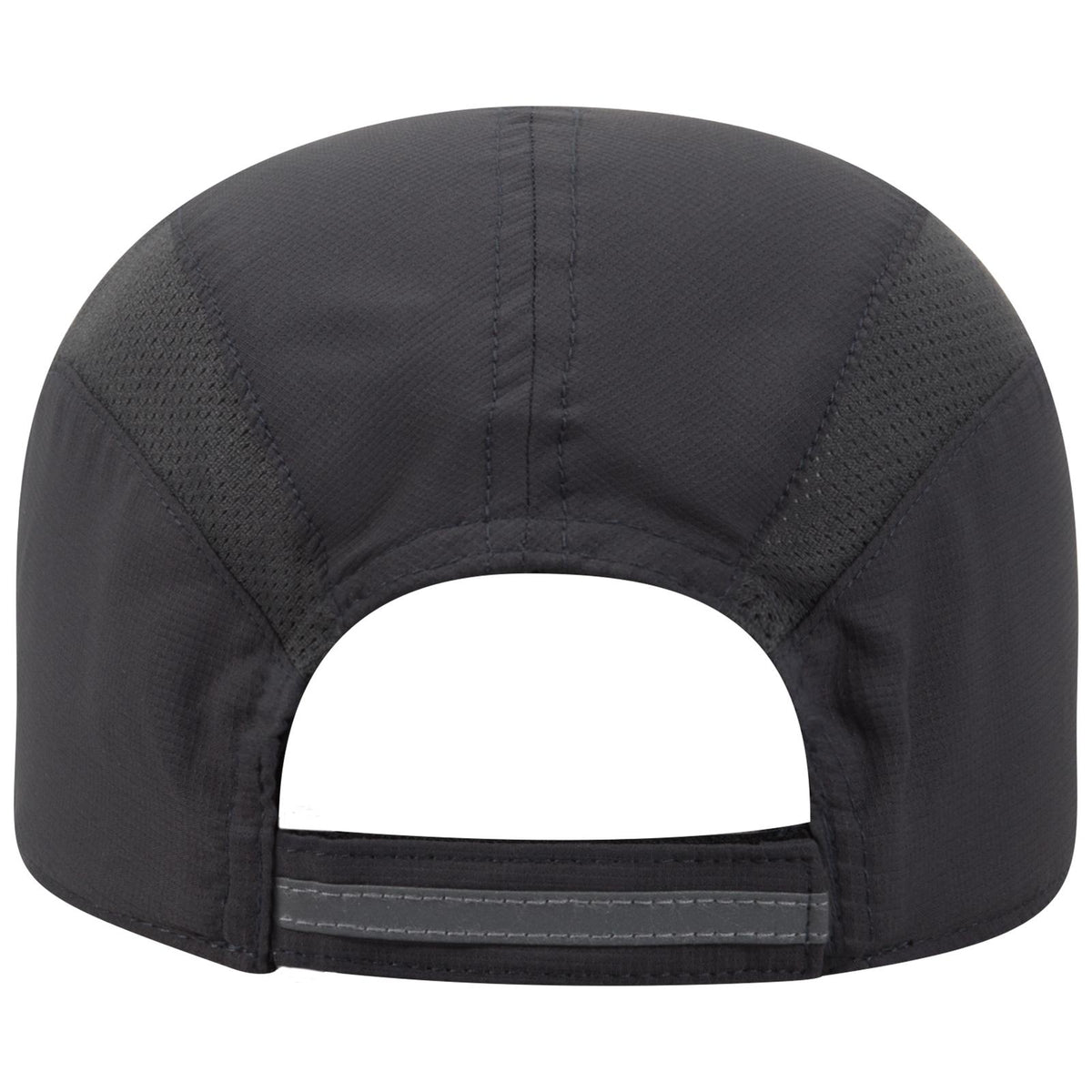 Rear View of 025 - Char. Gray OTTO CAP Reflective 6 Panel Running Cap