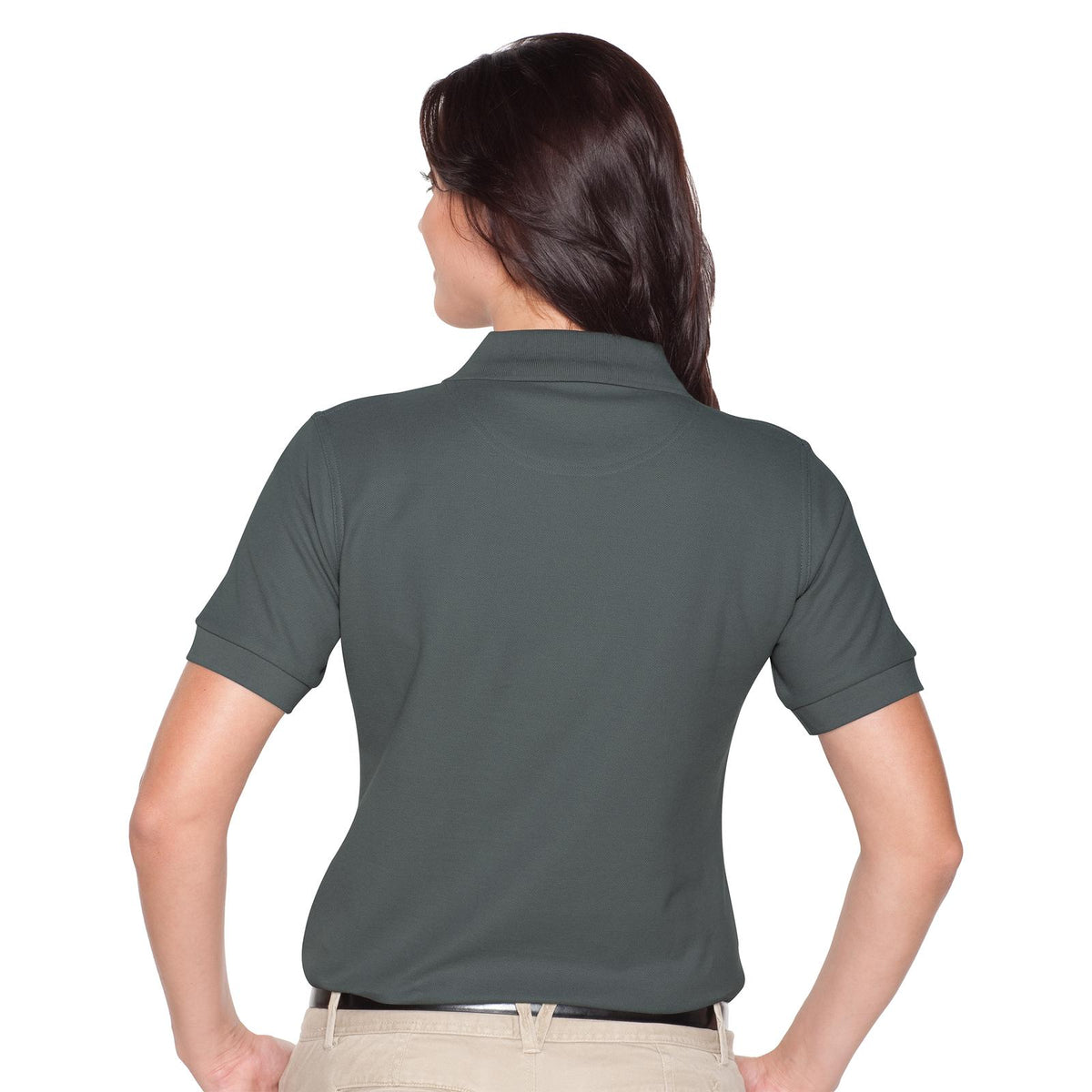 Rear View of 025 - Char. Gray OTTO Ladies' Premium Sport Shirt