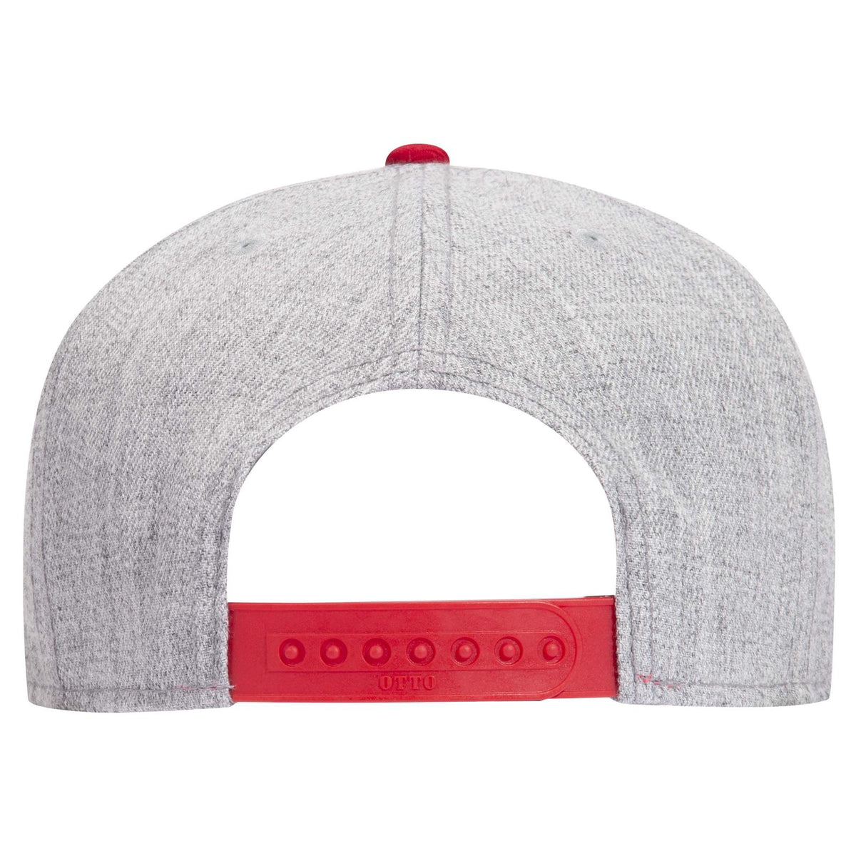 Rear View of 027474 - Red/H.Gry/H.Gry OTTO CAP "OTTO SNAP" 6 Panel Pro Style Snapback Hat