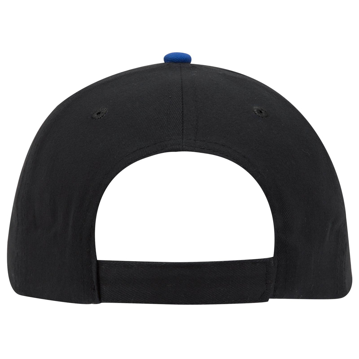 Rear View of 030116C - Blk/Ryl/Wht OTTO CAP 6 Panel Low Profile Baseball Cap