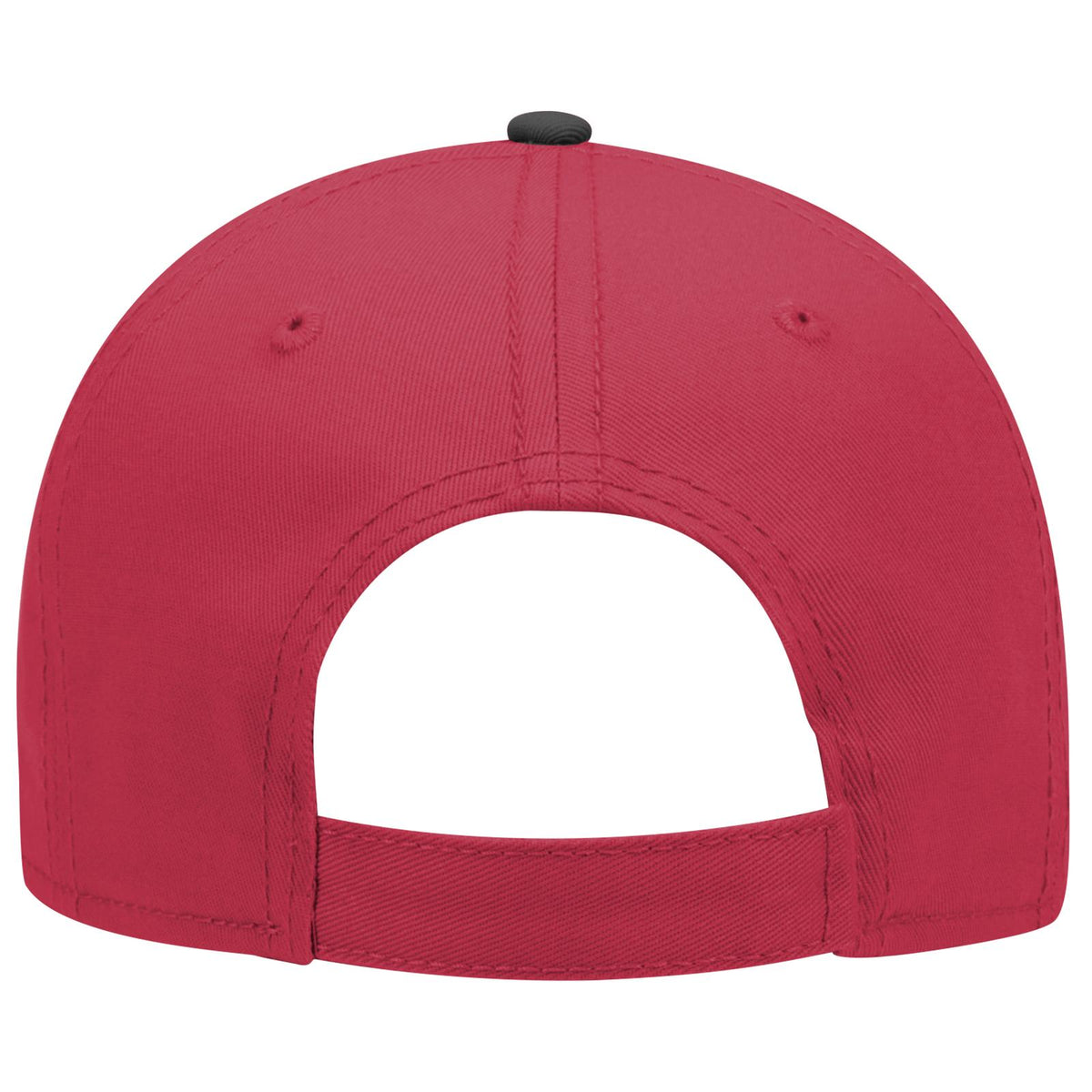 Rear View of 030202 - Blk/Red/Red OTTO CAP 6 Panel Low Profile Baseball Cap