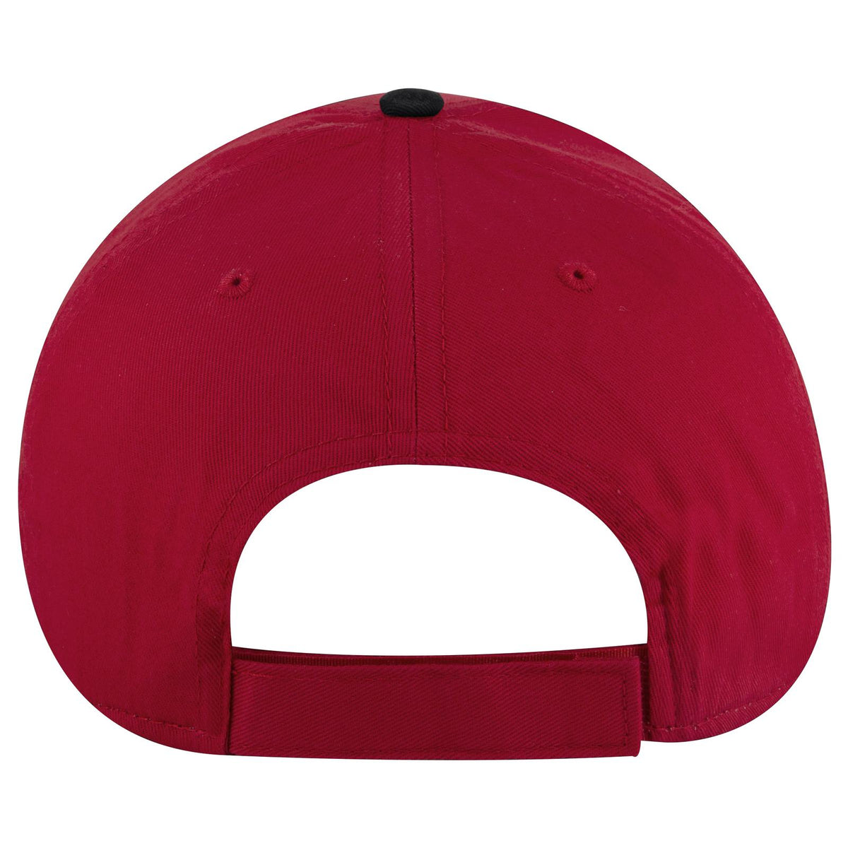 Rear View of 030202 - Blk/Red/Red OTTO CAP 6 Panel Low Profile Baseball Cap