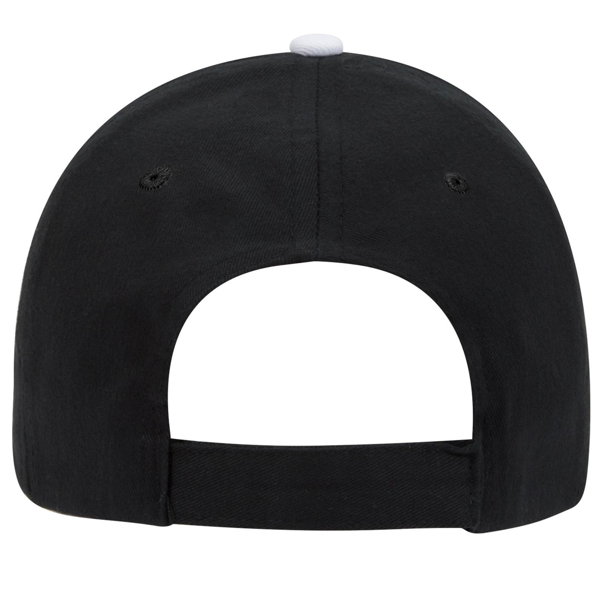 Rear View of 030316 - Blk/Blk/Wht OTTO CAP 6 Panel Low Profile Baseball Cap