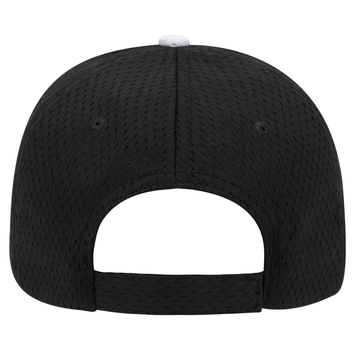 Rear View of 030316 - Blk/Blk/Wht OTTO CAP 6 Panel Low Profile Baseball Cap