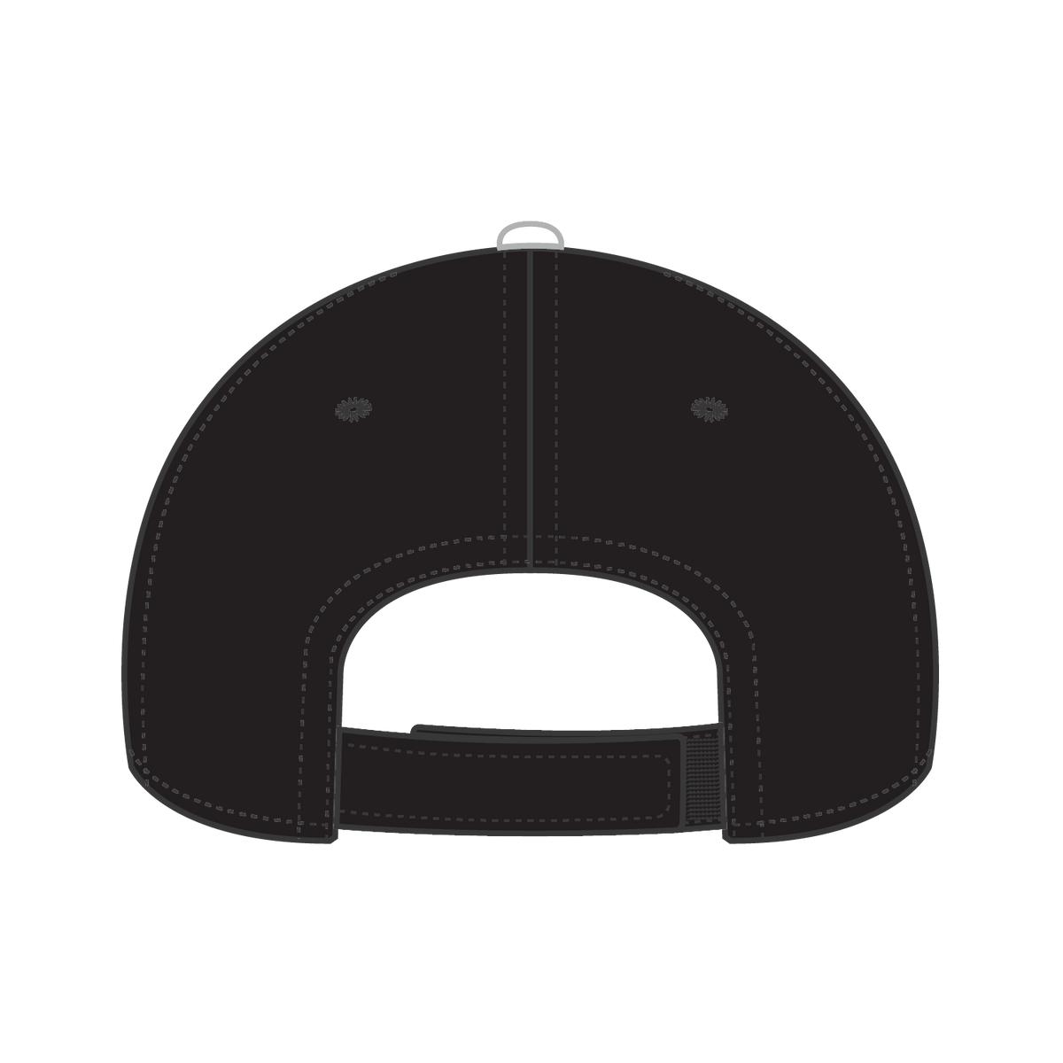 Rear View of 030316 - Blk/Blk/Wht OTTO CAP 6 Panel Low Profile Baseball Cap