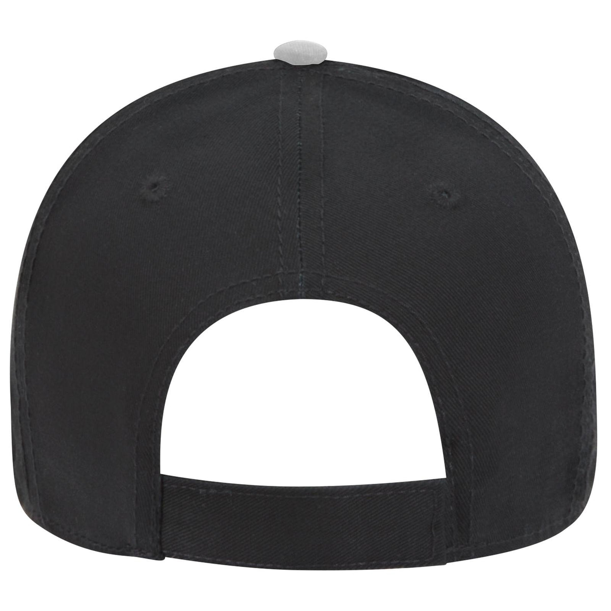 Rear View of 030316 - Blk/Blk/Wht OTTO CAP 6 Panel Low Profile Baseball Cap