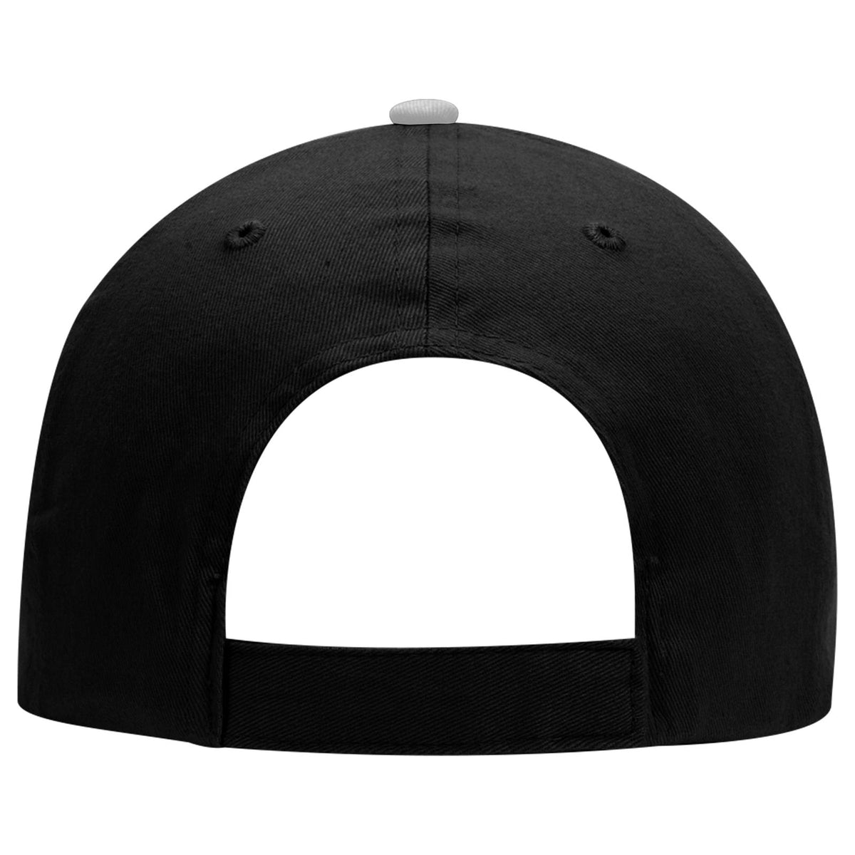 Rear View of 030316 - Blk/Blk/Wht OTTO CAP 6 Panel Low Profile Baseball Cap