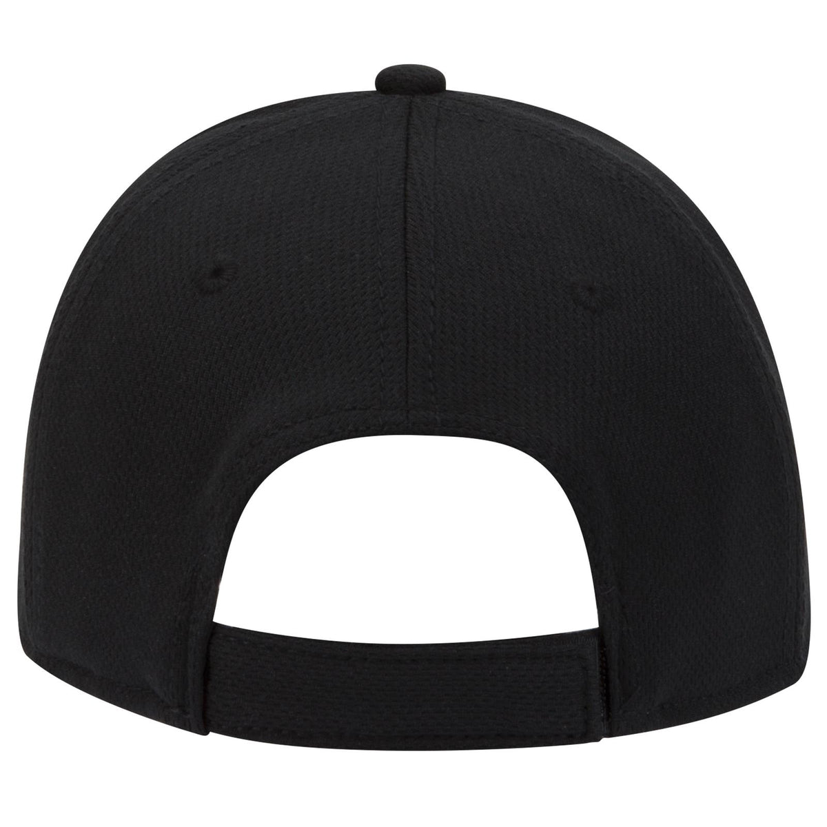 Rear View of 030316 - Blk/Blk/Wht OTTO CAP 6 Panel Low Profile Baseball Cap