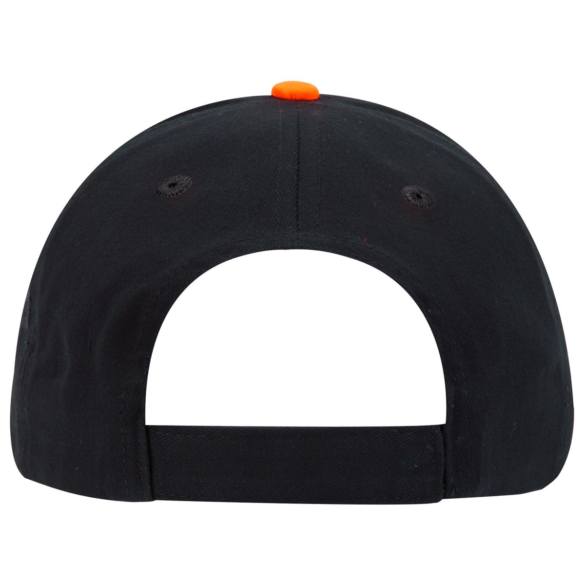 Rear View of 030916C - Blk/N.Org/Wht OTTO CAP 6 Panel Low Profile Baseball Cap