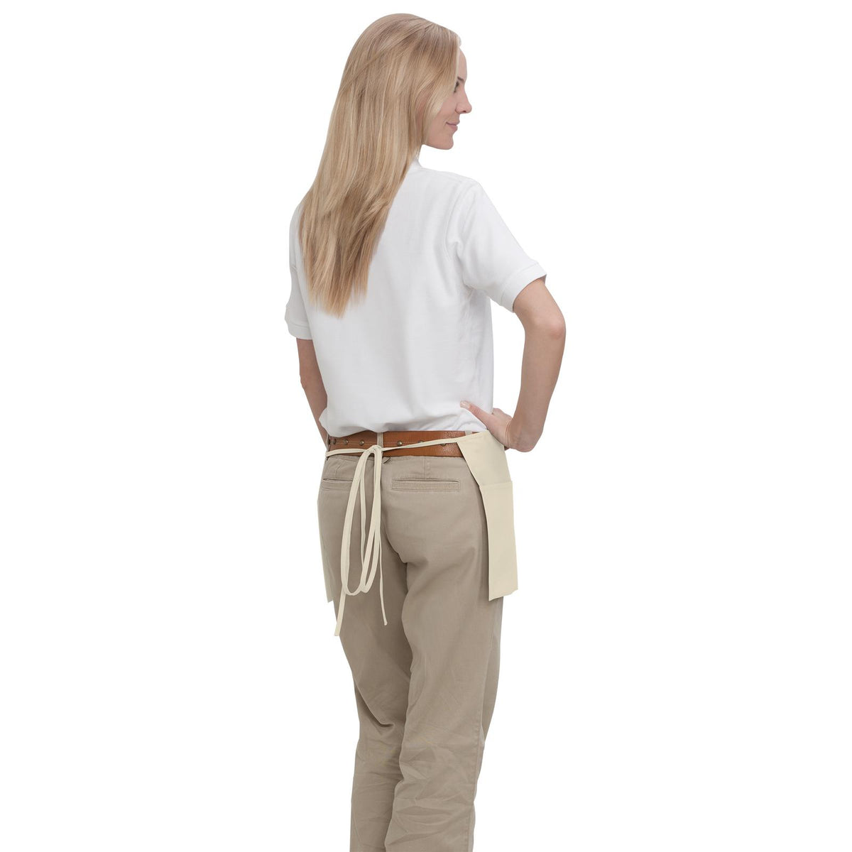 Rear View of 031 - Natural OTTO 3 Pocket Waist Apron