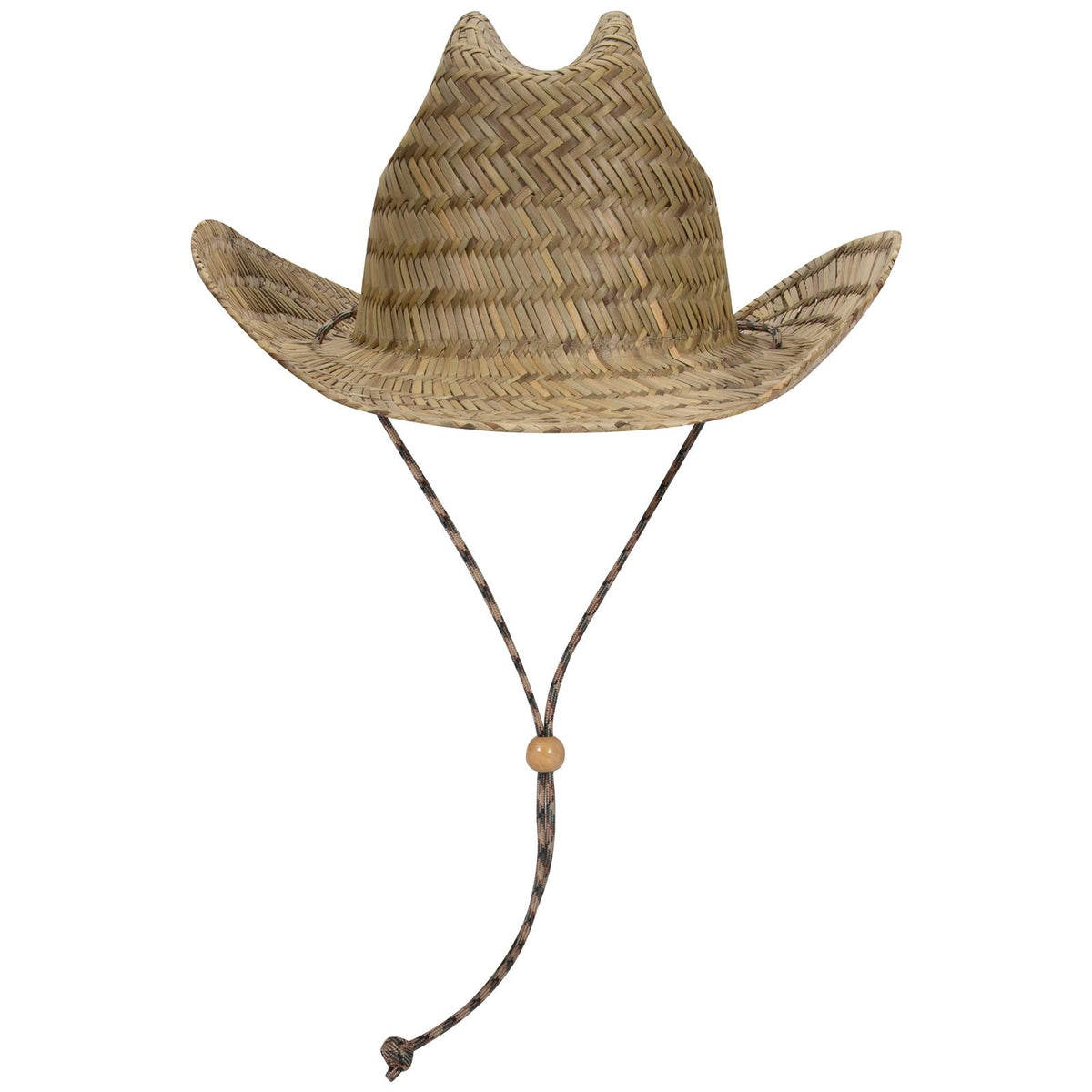 Rear View of 031 - Natural OTTO CAP Straw Cowboy Hat w/Adjustable Cord
