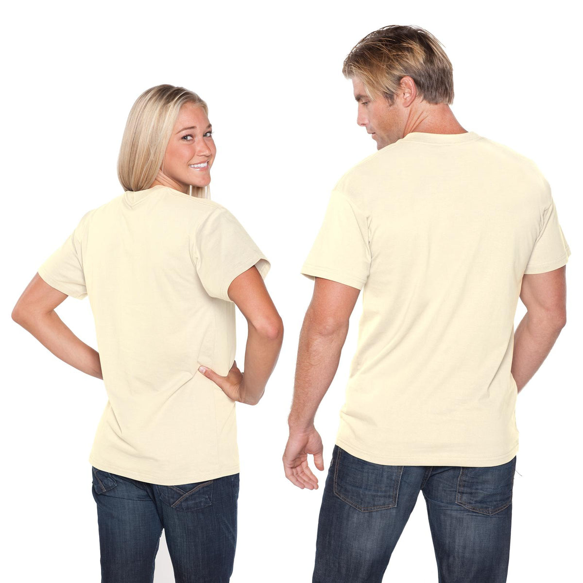Rear View of 031 - Natural OTTO Unisex Heavyweight Comfy Tee T-Shirt