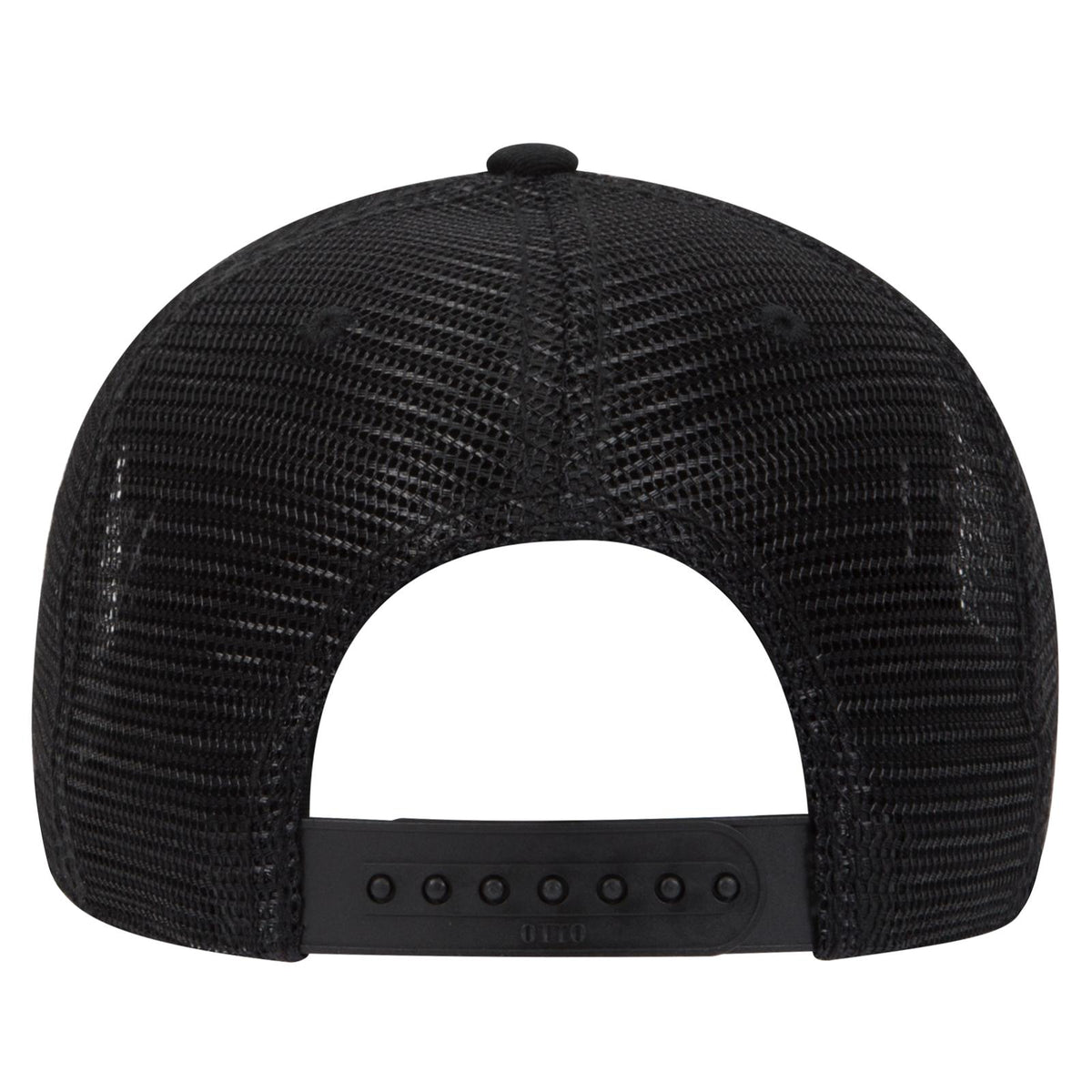 Rear View of 0311203 - Blk/Cork/Blk OTTO CAP 6 Panel Low Profile Mesh Back Trucker Hat