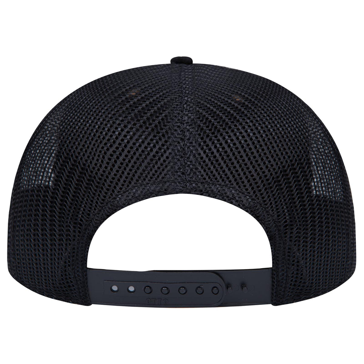 Rear View of 0311203B - Blk/Cork/Blk OTTO CAP "OTTO SNAP" 5 Panel Pro Style Mesh Back Trucker Snapback Hat
