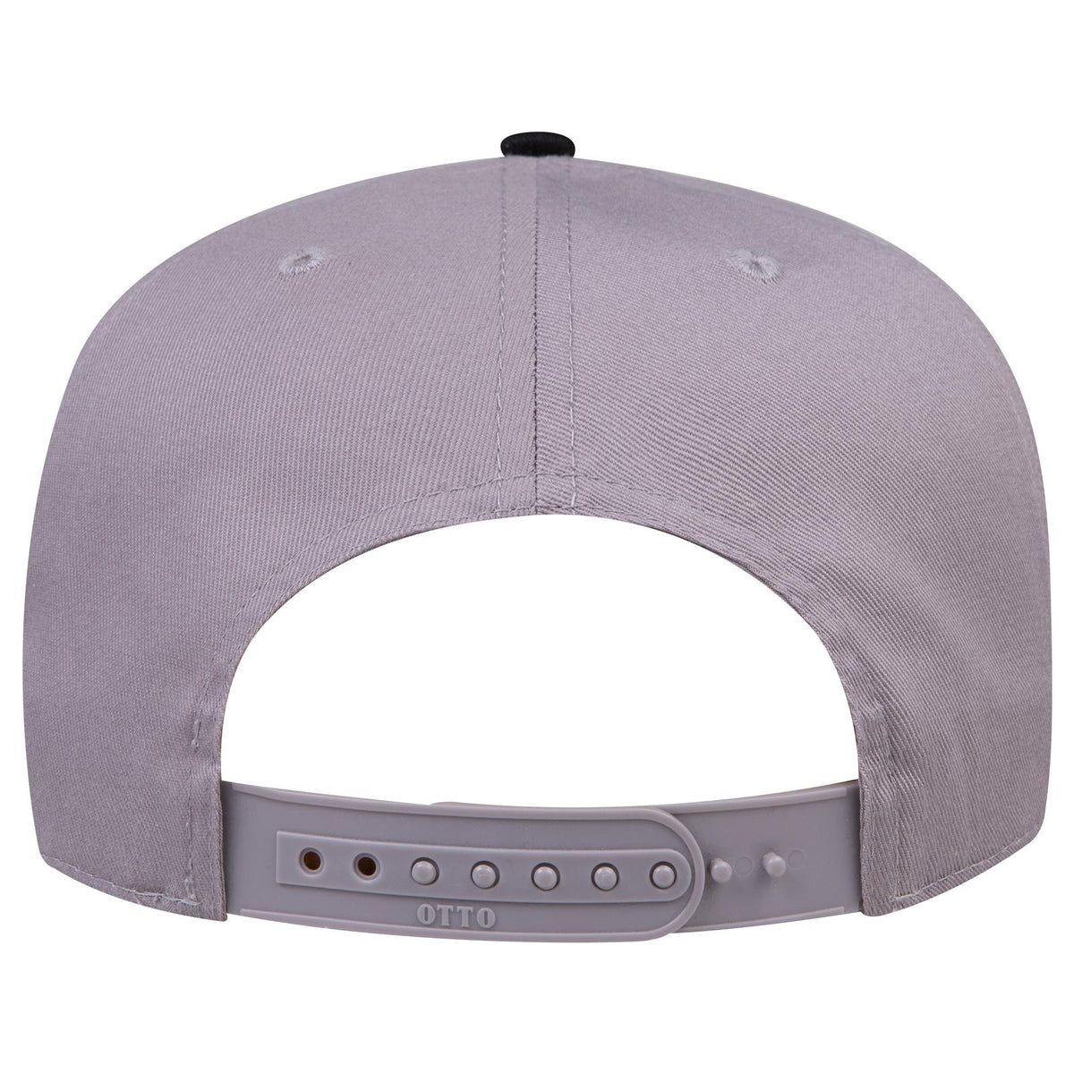 Rear View of 0314 - Blk/Gry OTTO CAP 5 Panel Mid Profile Baseball Cap